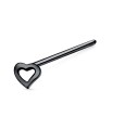 Hollow Flat Heart Silver Straight Nose Stud NSKA-132